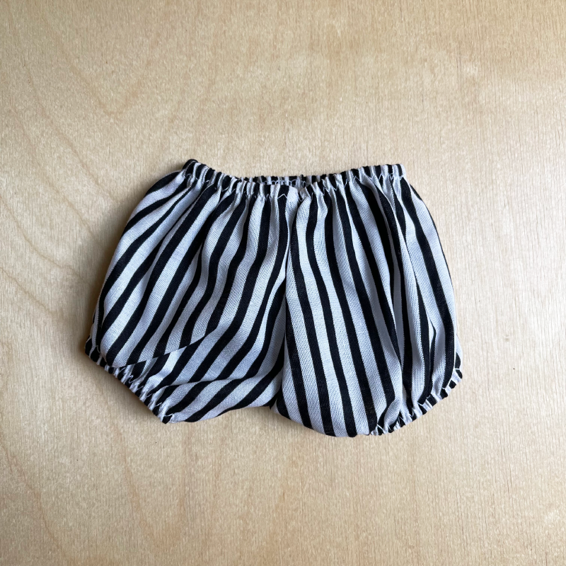 Doll's Shorts - Black & White Stripe