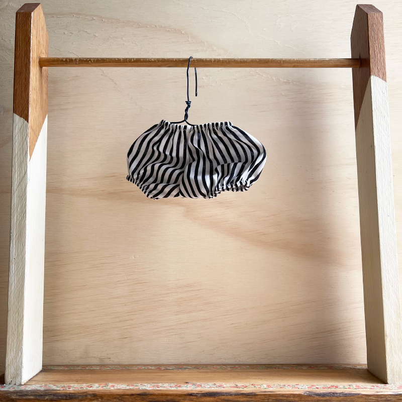 Doll's Shorts - Black & White Stripe