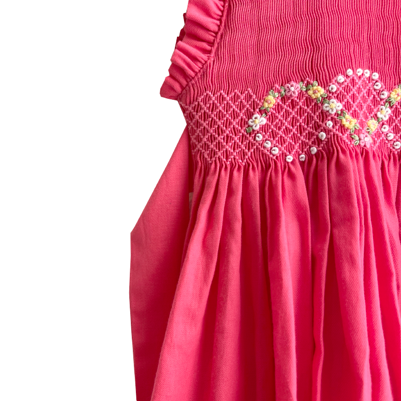 Meleze Hand Smock Dress - Watermelon Ruffle