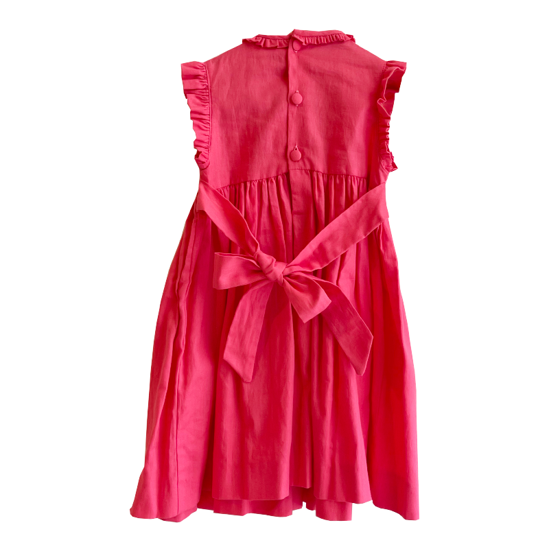 Meleze Hand Smock Dress - Watermelon Ruffle