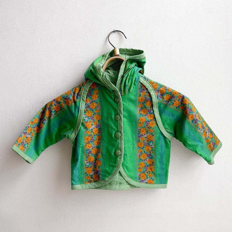 Limited Edition Lined Hooded Jacket - Green Floral