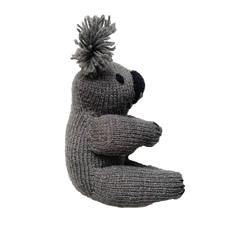 Hand Knitted Woolly Koala - Dark Grey