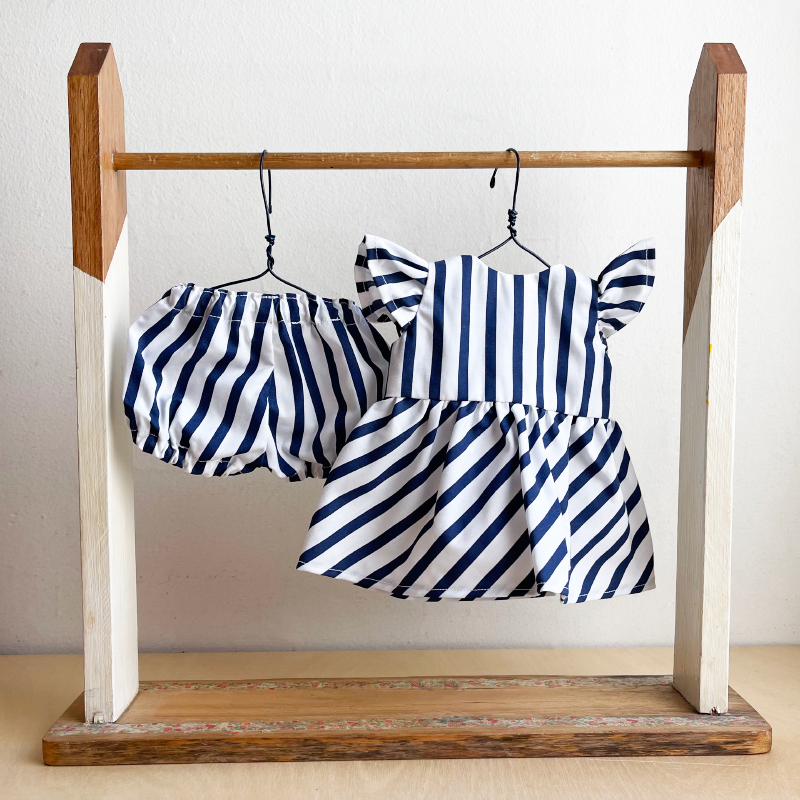 Doll's Holiday Set - Navy Stripe