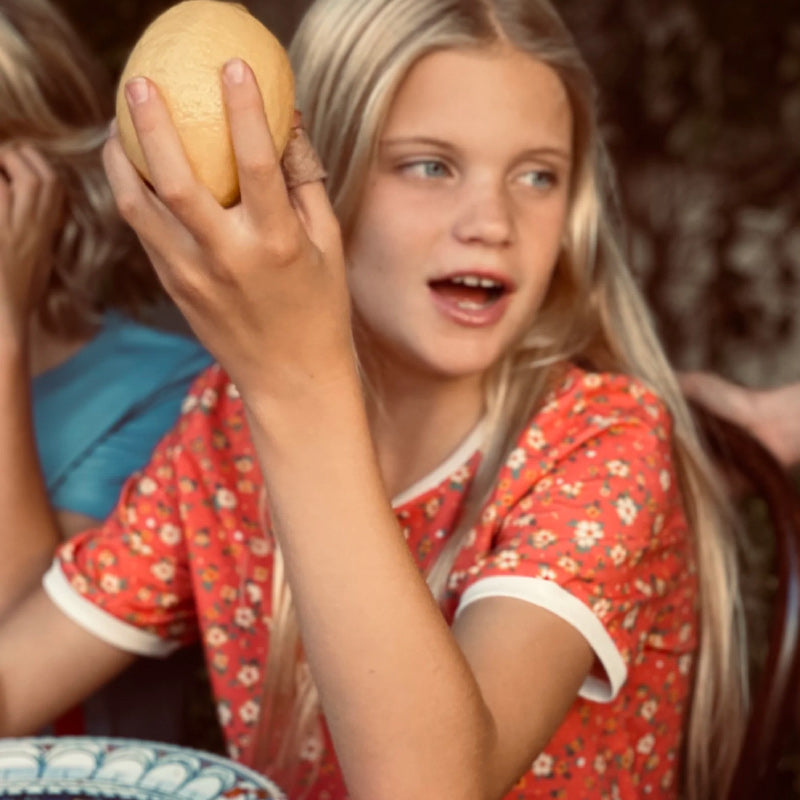 Play ETC Floral Ringer Tee - Sunkist