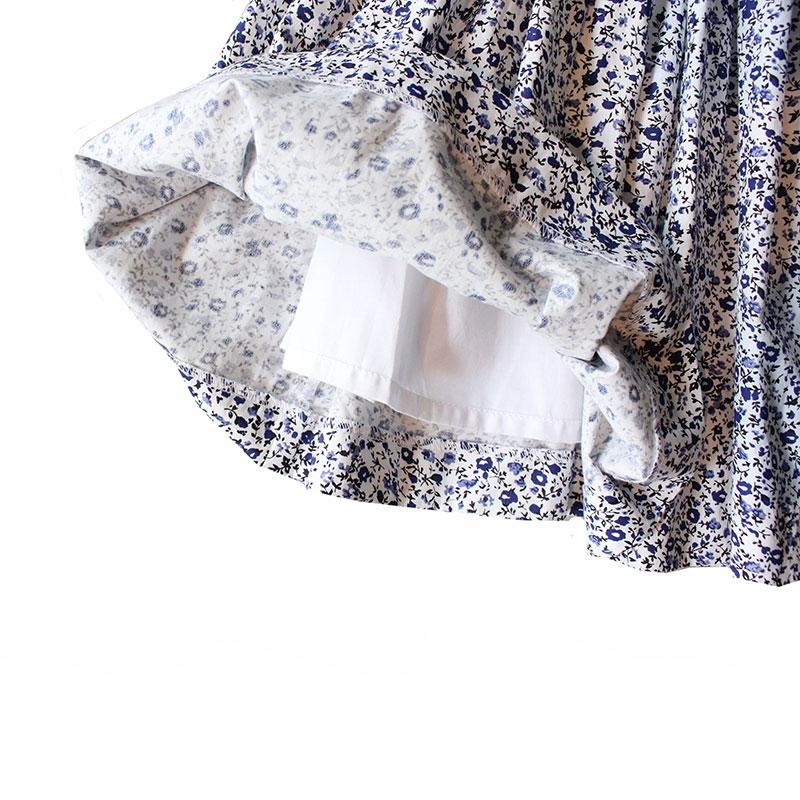 Handmade traditional Smocked Dress - Blue Floral