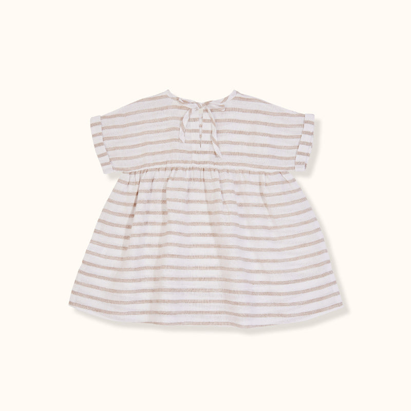 Goldie & Ace Lulu Linen Dress - Beige Stripe