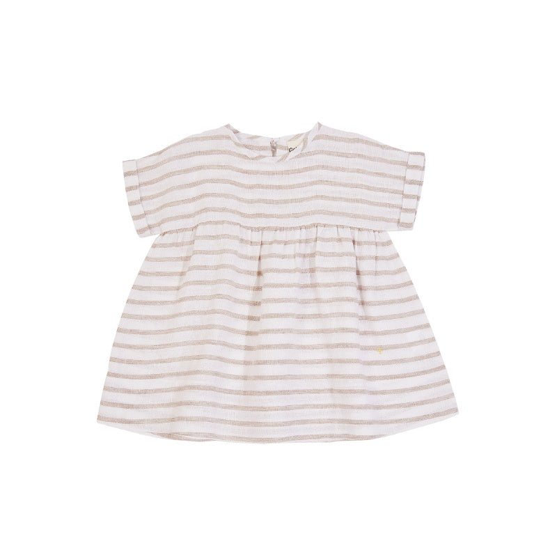 Goldie & Ace Lulu Linen Dress - Beige Stripe