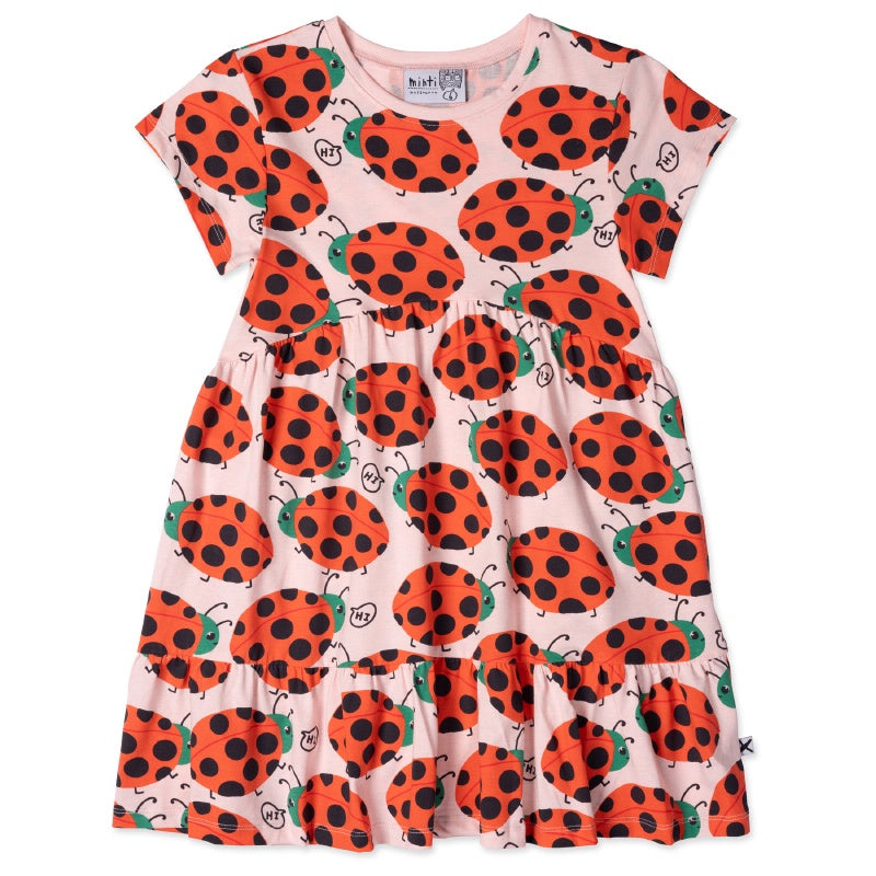 Minti Friendly Ladybirds Dress - Pink