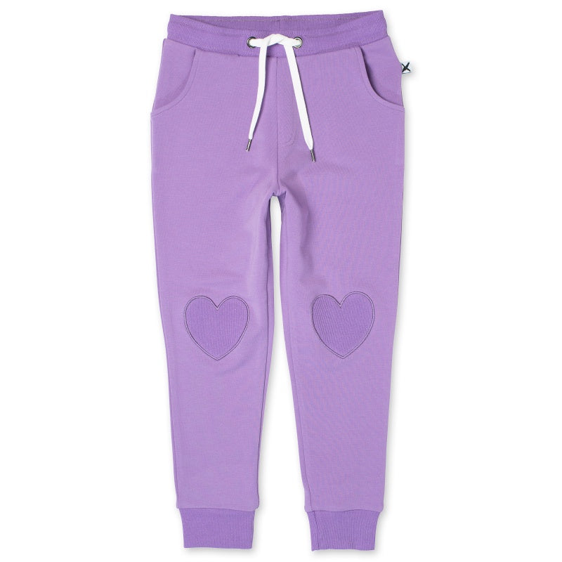 Minti Heart Patch Trackies - Purple