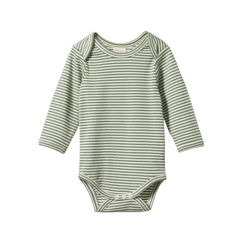 Nature Baby LS Bodysuit - Nettle Stripe