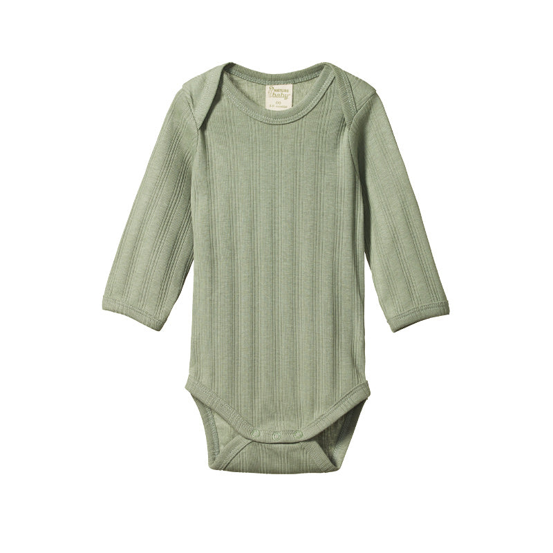Nature Baby LS Bodysuit Derby 2PK - Nat/Nettle