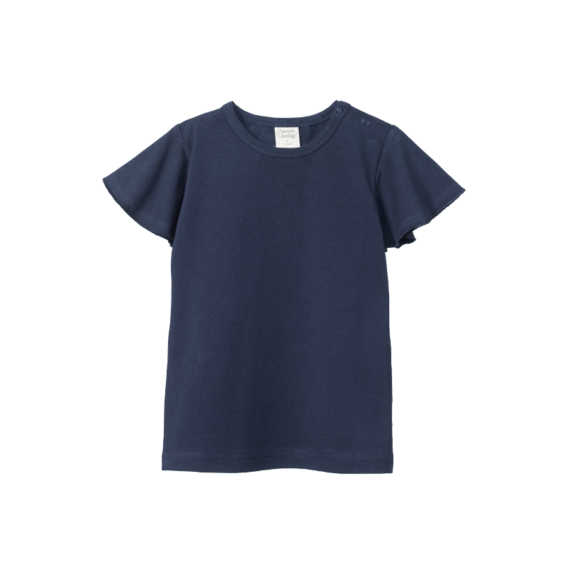 Nature Baby Petal Sleeve Tee - Navy