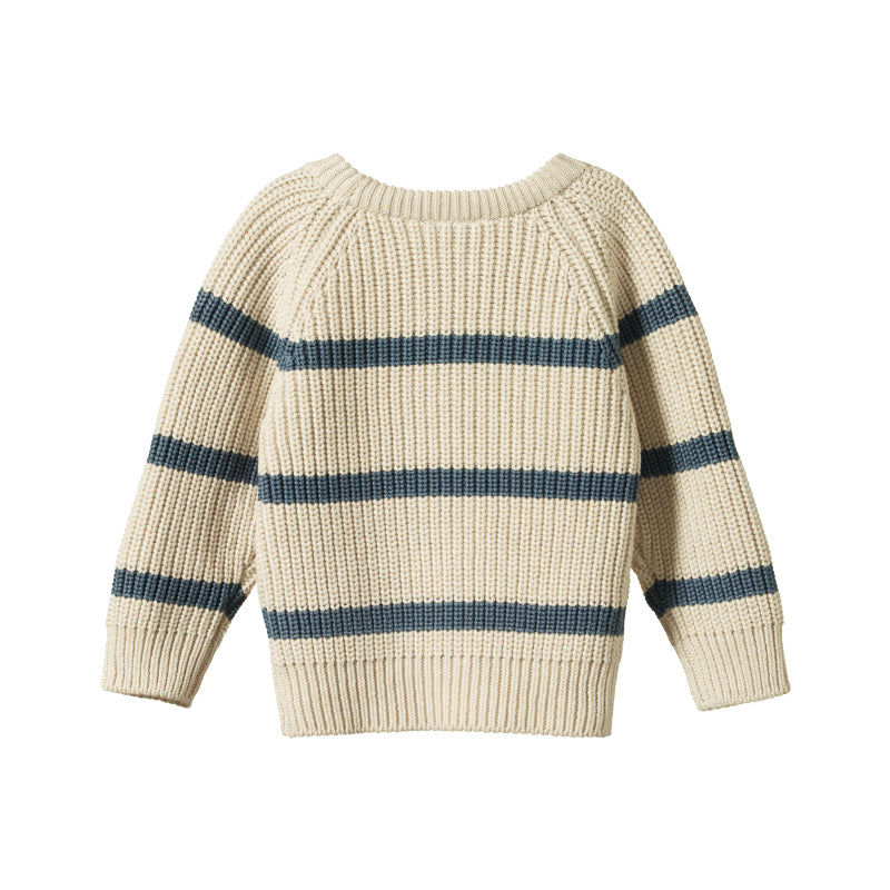Nature Baby Billy Jumper - Oatmeal Marl/Blue