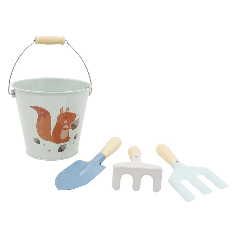 Garden Tool 4PC Set with Bucket - Blue