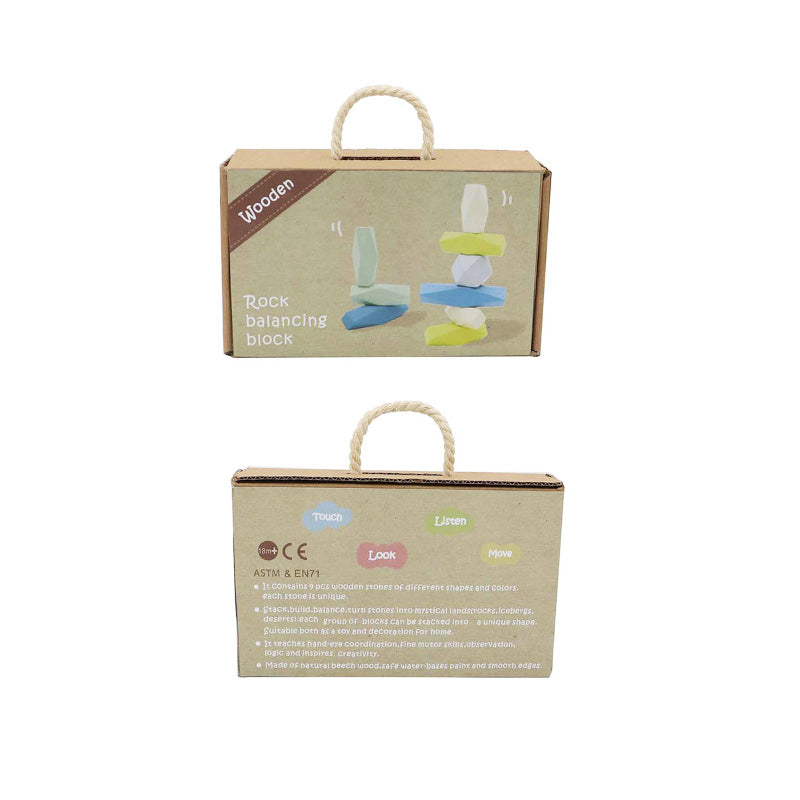 Wooden Stacking Rocks - Blue