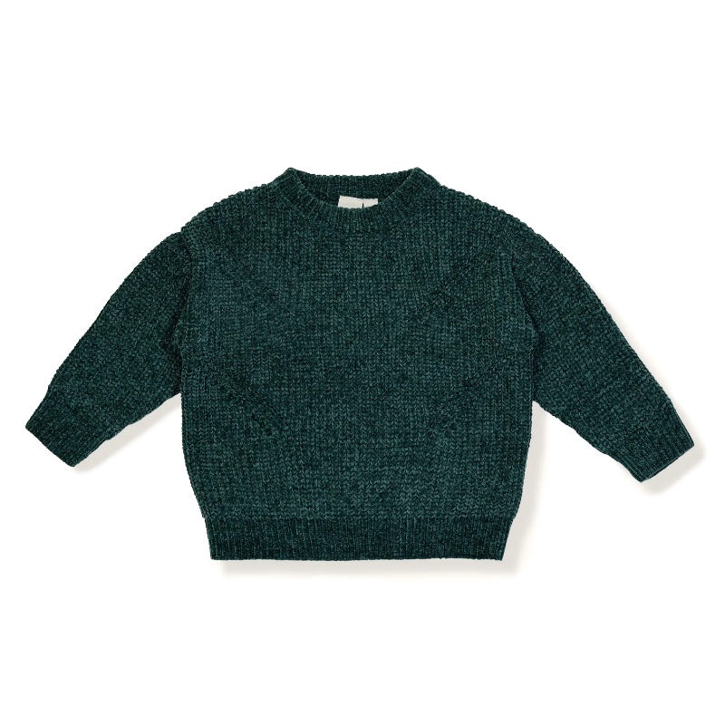 Goldie And Ace Relaxed Cropped Sweater - Poppy Chenille Forest