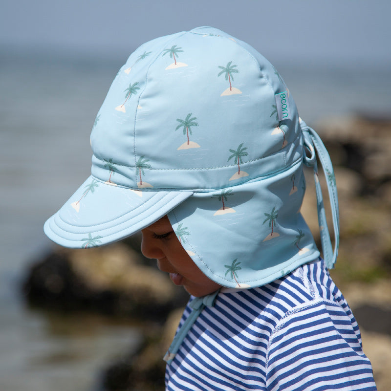 Acorn Swim Flap Cap - Island