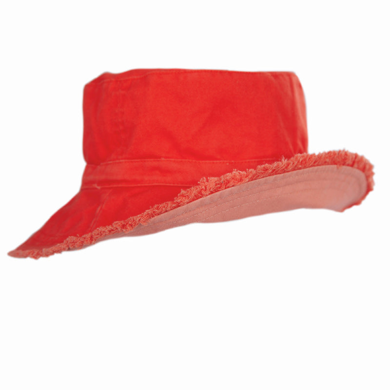 Acorn Frayed Bucket Hat - Watermelon