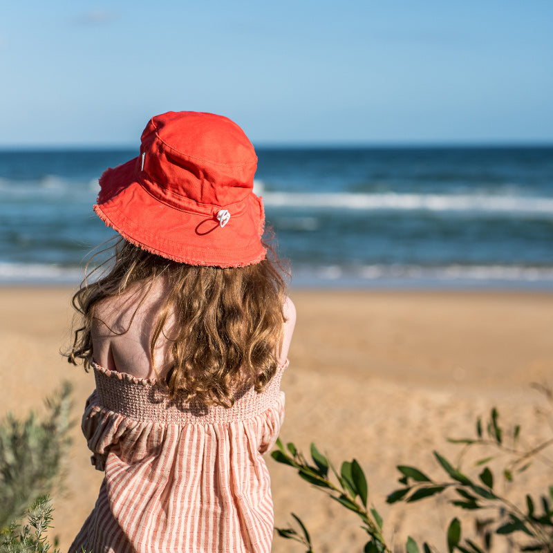 Acorn Frayed Bucket Hat - Watermelon