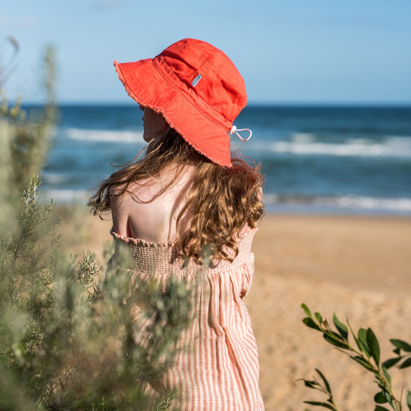 Acorn Frayed Bucket Hat - Watermelon
