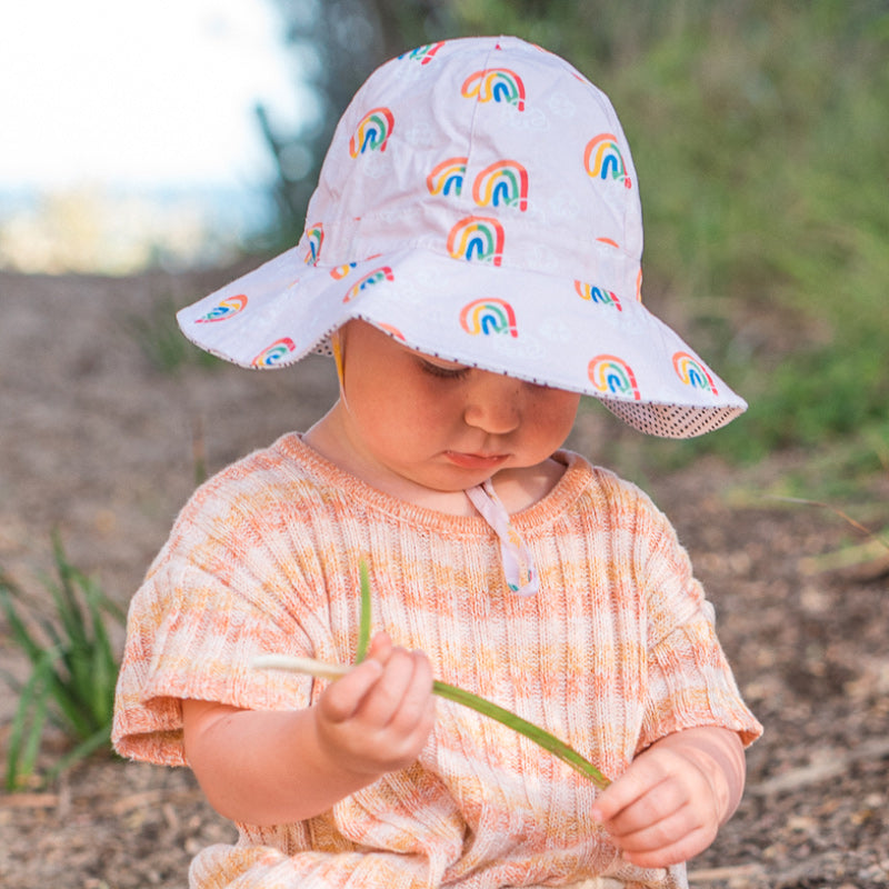 Acorn Floppy Hat - Rainbow Squiggle
