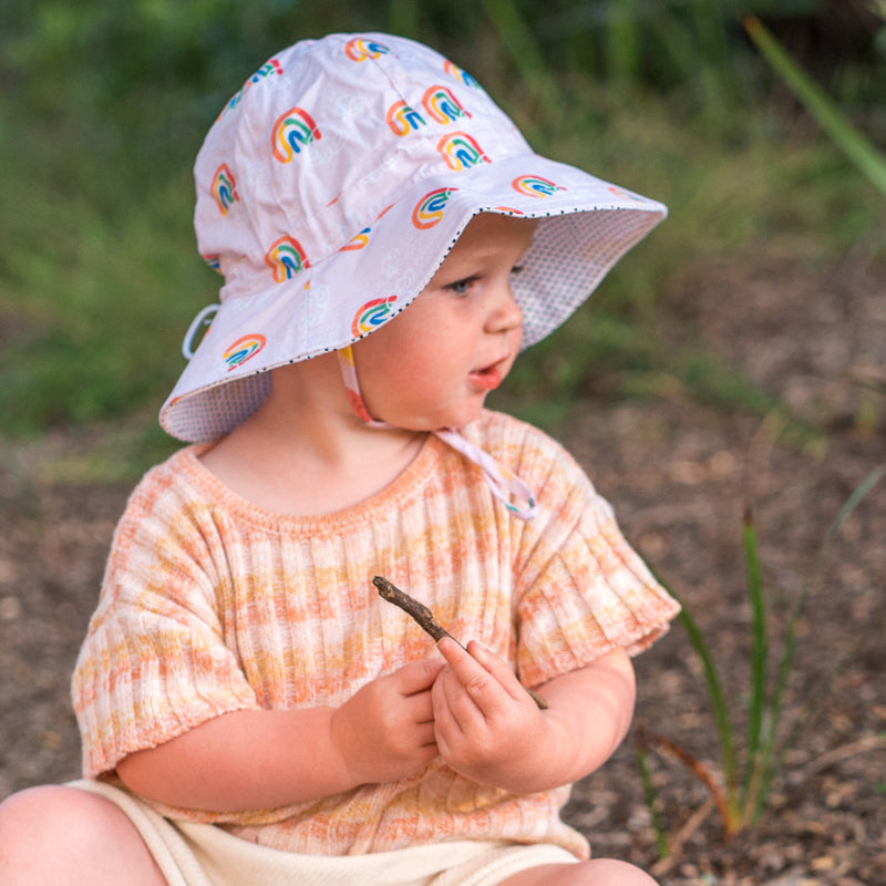Acorn Floppy Hat - Rainbow Squiggle