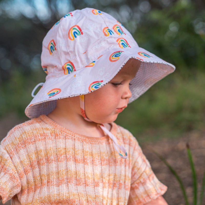 Acorn Floppy Hat - Rainbow Squiggle
