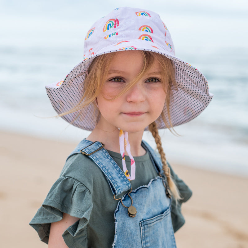 Acorn Floppy Hat - Rainbow Squiggle