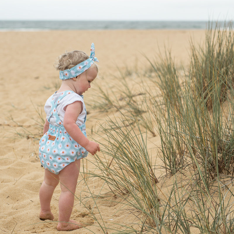 Acorn Romper - Daisy Turquoise