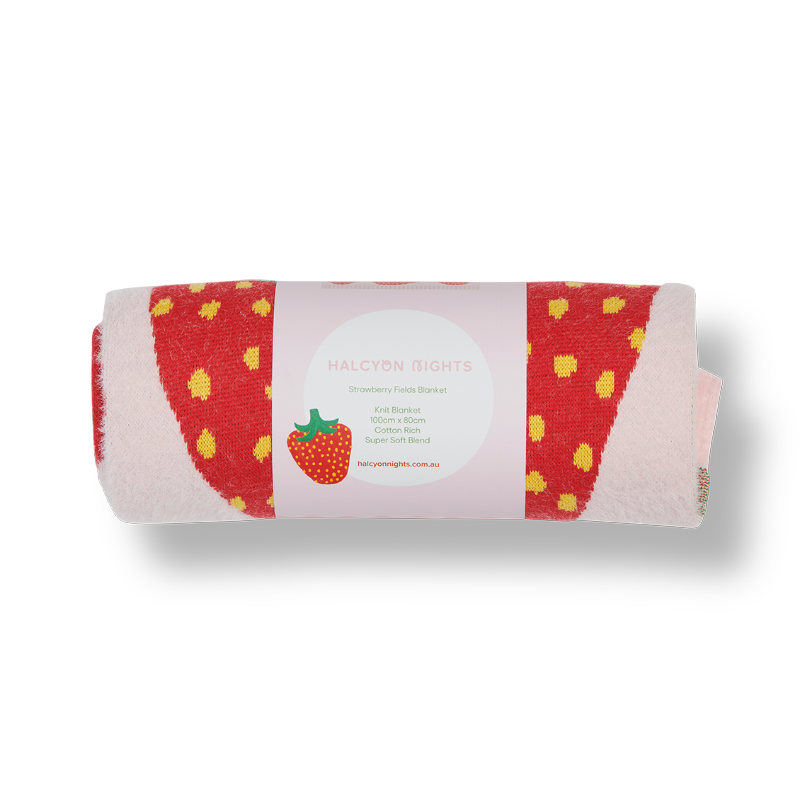 Halcyon Nights Fluffy Knit Blanket 100X80CM - Strawberry Fields