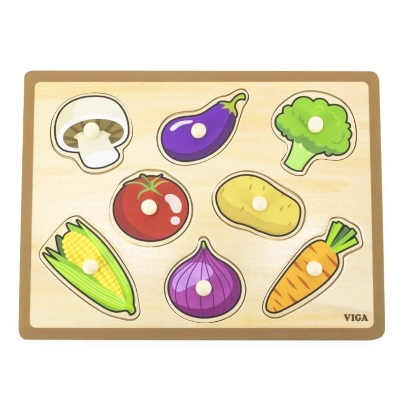 Viga Wooden Knob Puzzle - Vegetables