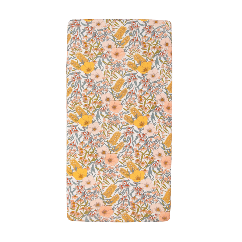 Goldie & Ace Fitted Bassinette Sheet - Golden Vintage Floral
