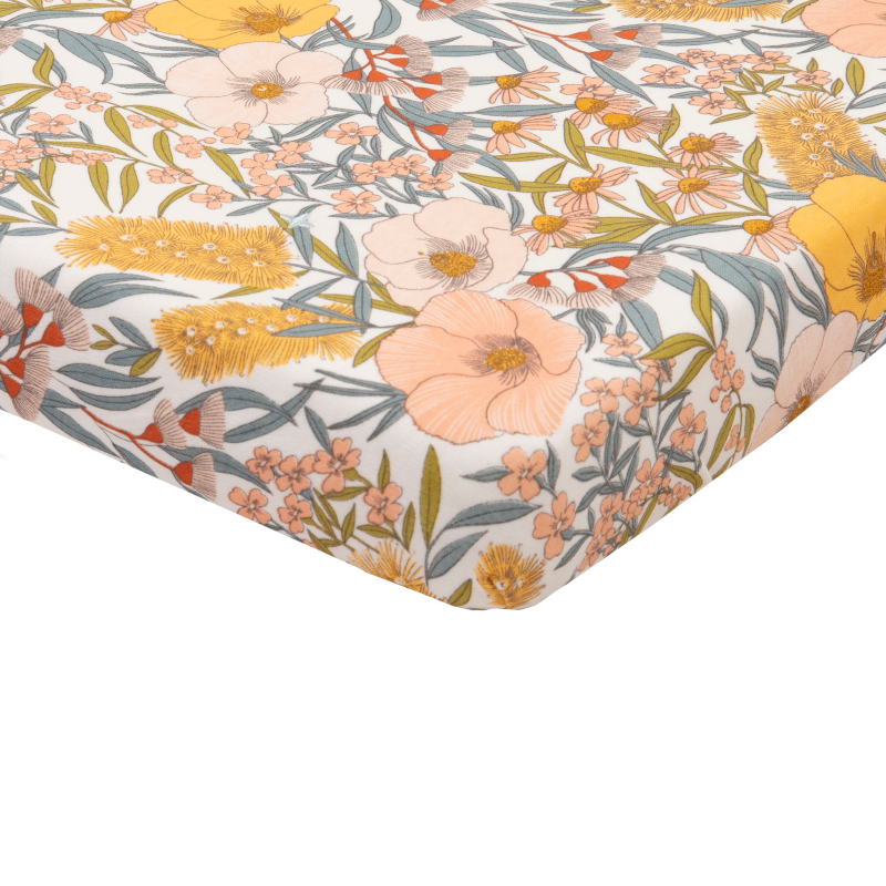 Goldie & Ace Fitted Bassinette Sheet - Golden Vintage Floral