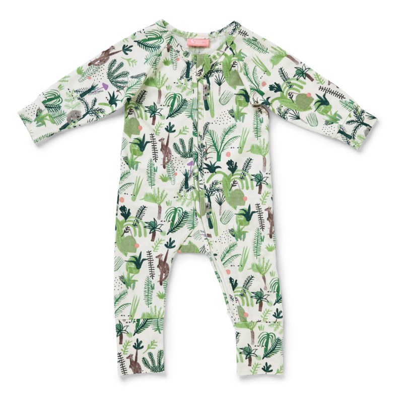 Halcyon Nights LS Zip Suit - Fern Gully