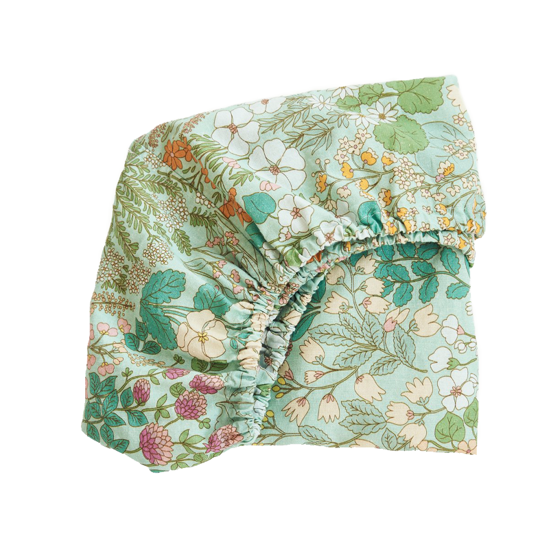 Banabae Fitted Bassinet Sheet/Change Mat - Mint Meadow
