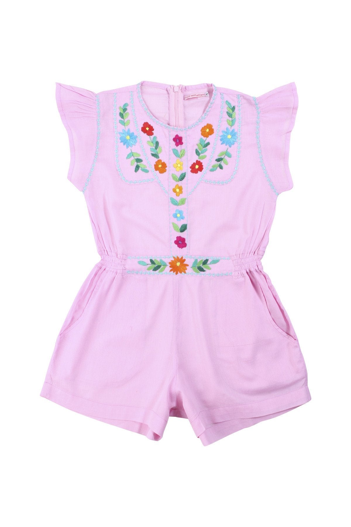 Isabel Playsuit - Rose with hand stitch