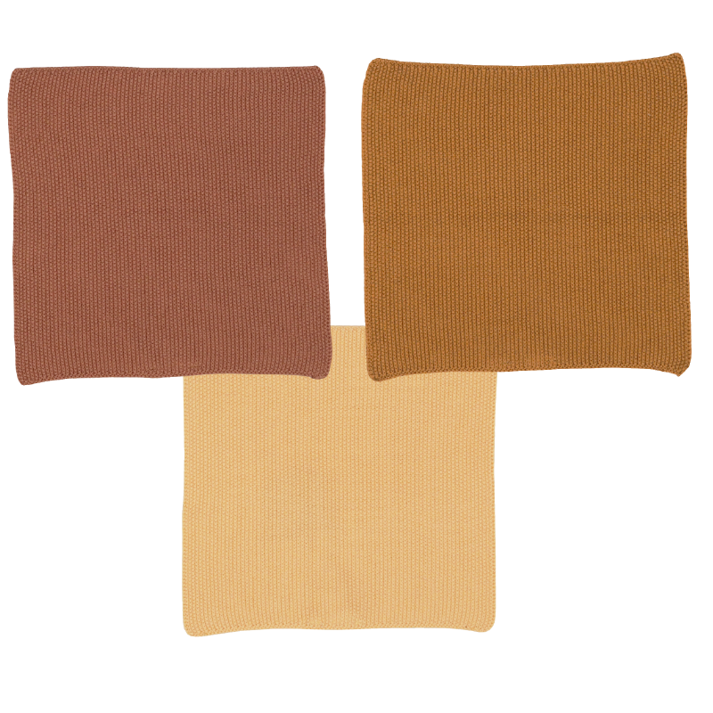 Grown Knitted Face Washers 3 Pack