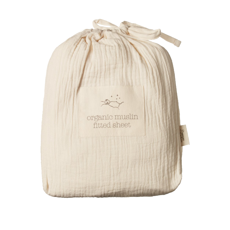 Nature Baby Fitted Bassinet Sheet - Natural Muslin
