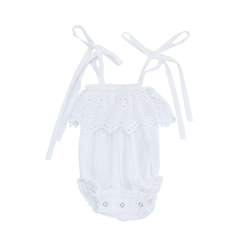 Peach Sunsuit - White Lace