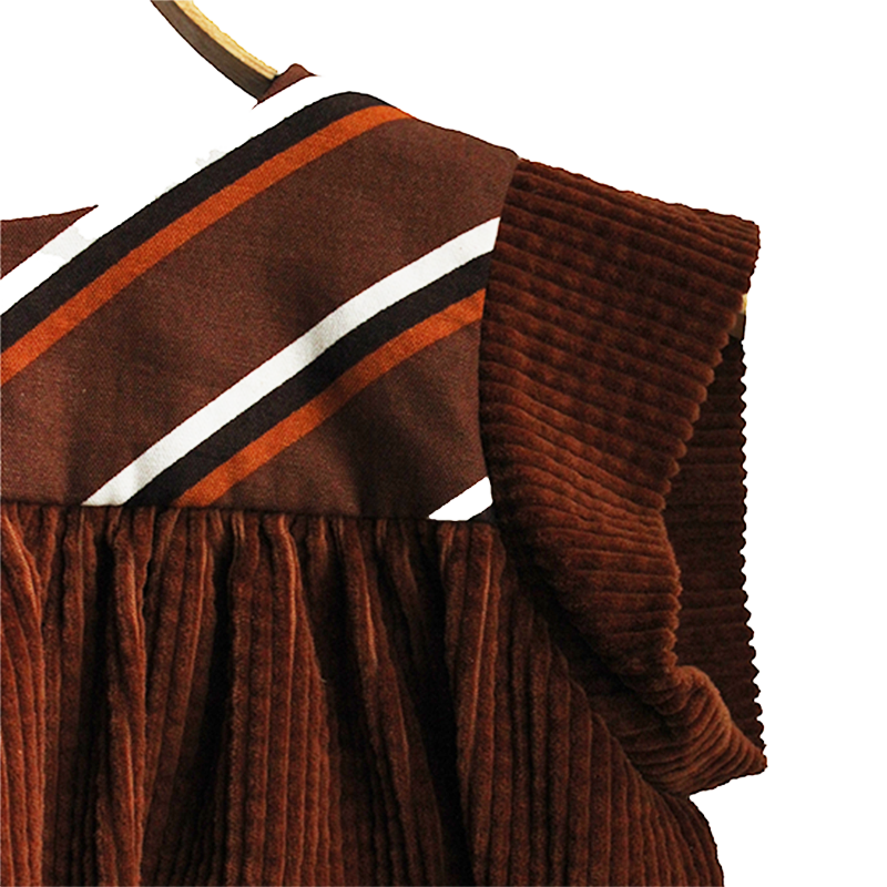Folk Dress - Brown Cord