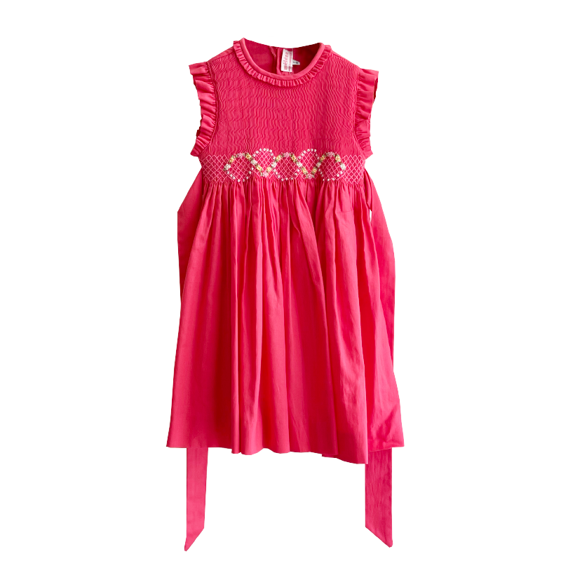 Meleze Hand Smock Dress - Watermelon Ruffle