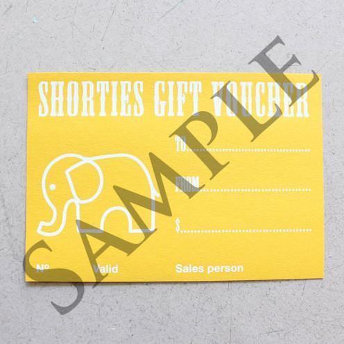 Shorties Gift Vouchers $10 to $200 options