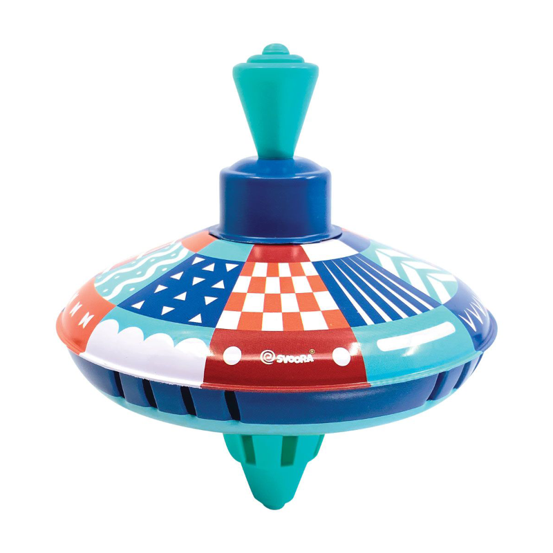 Tin Humming Top - Fantasia Cyan