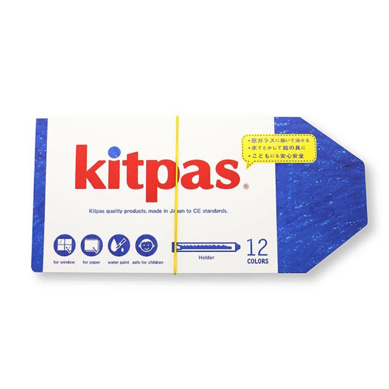 Kitpas Medium Stick Crayons With Holder 12 Colours