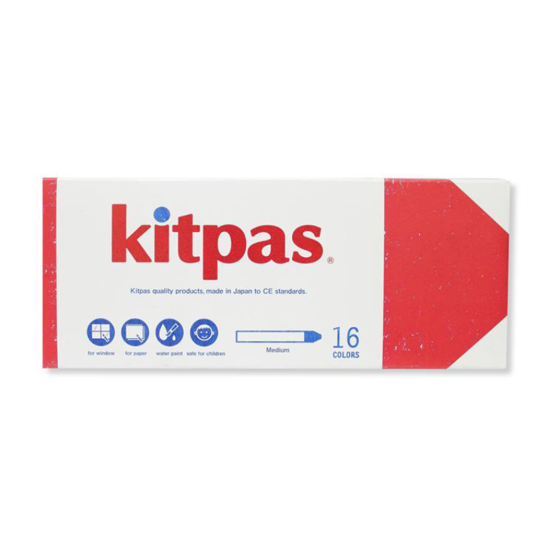 Kitpas Medium Stick Crayons 16 Colours