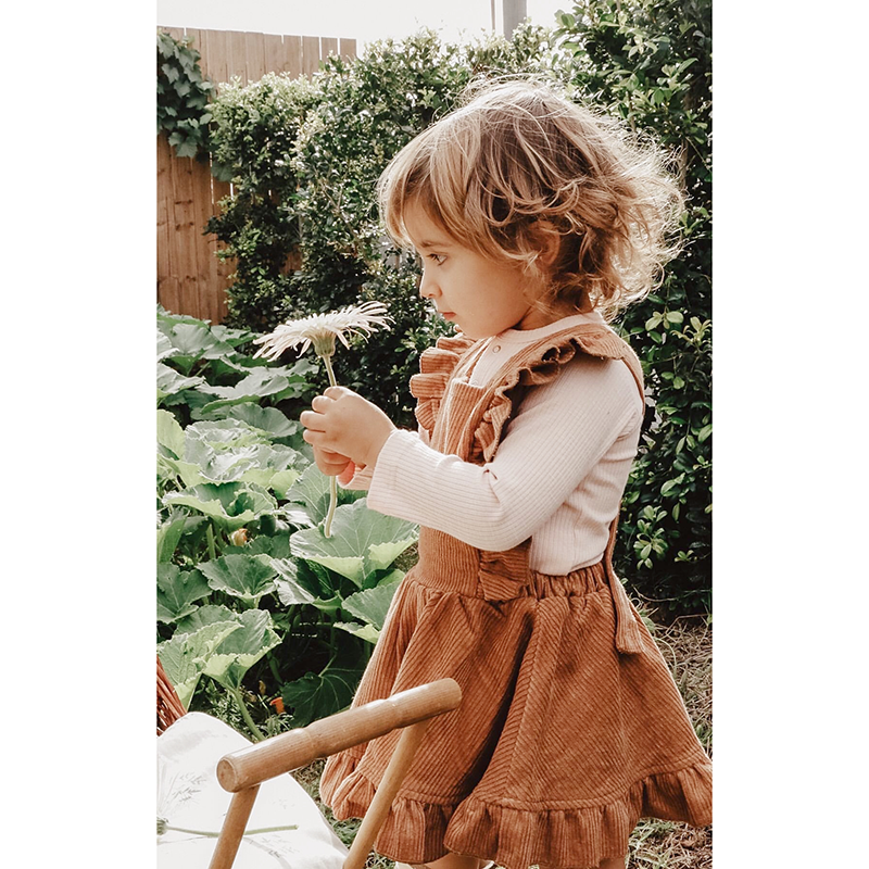 Ponchik Cord Dress - Maple Syrup