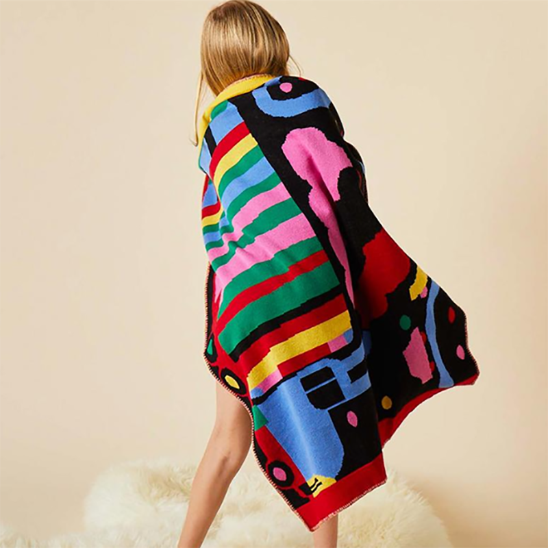 Halcyon Nights 100% Cotton Knit Blanket - Lorries