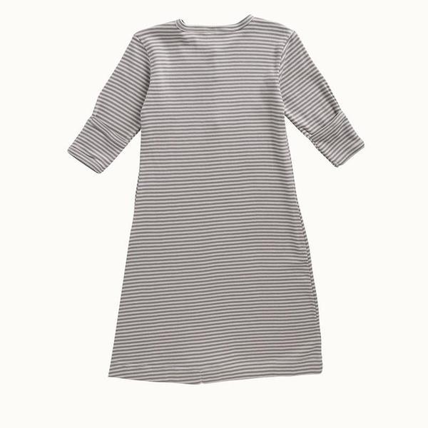Nature Baby Gown - Grey Stripe