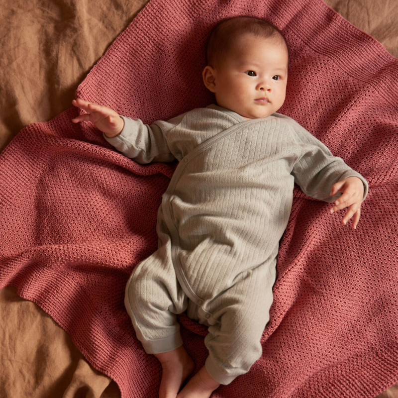 Nature Baby Kimono Stretch & Grow Pointelle - Moonrise