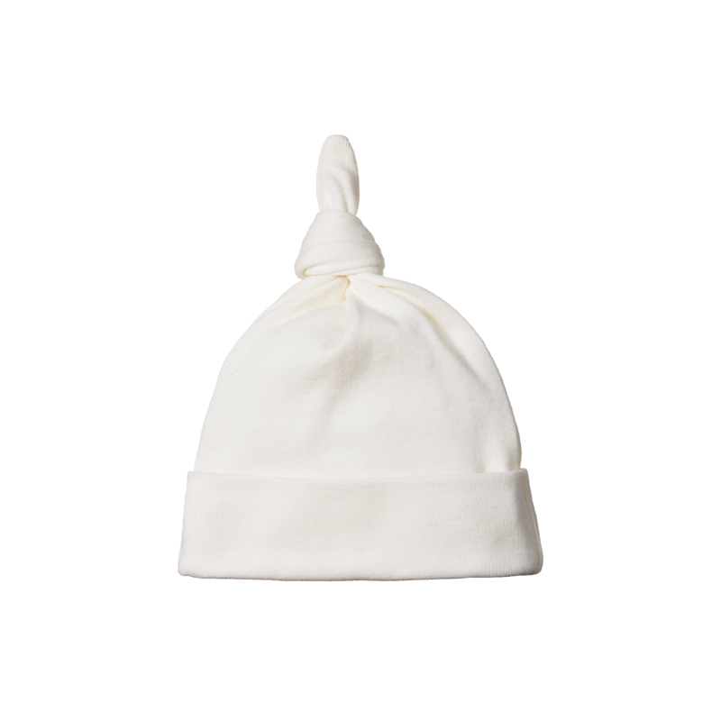 Nature Baby Cotton Knotted Beanie - Natural